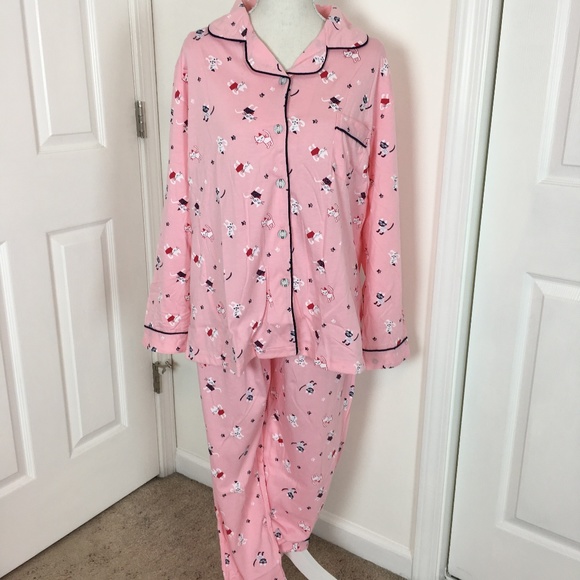 Intimates & Sleepwear | New Womens Pink Cats Pajama Set Large | Poshmark
